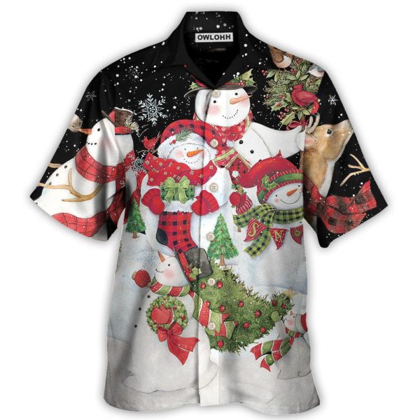 Christmas Cutie Snowman Happy Xmas Cardinal - Hawaiian Shirt Jezsport.com