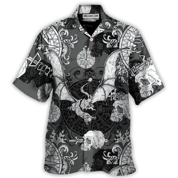 Dragon Snorting Fire Gothic Nautical Compass And Baroque - Hawaiian Shirt Jezsport.com