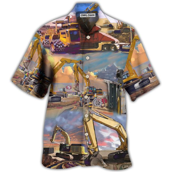 Crane Construction Art Office - Hawaiian Shirt Jezsport.com