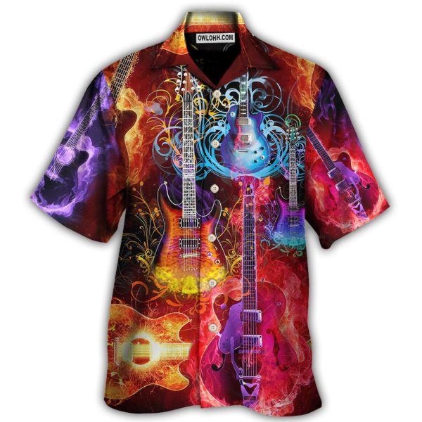 Guitar Lover Acoustic Beautiful Colorful - Hawaiian Shirt Jezsport.com