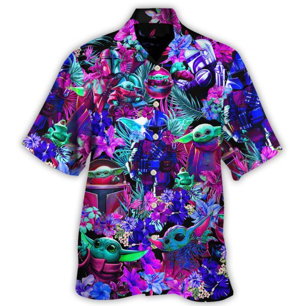 Special Starwars Baby Yoda Synthwave - Hawaiian Shirt Jezsport.com