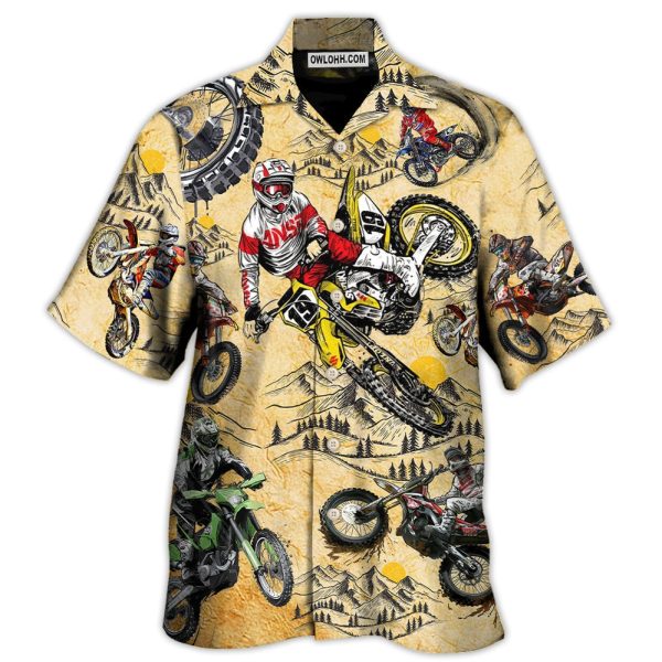 Motocross Lover Motorcycle Biker Vintage Art Style - Hawaiian Shirt Jezsport.com