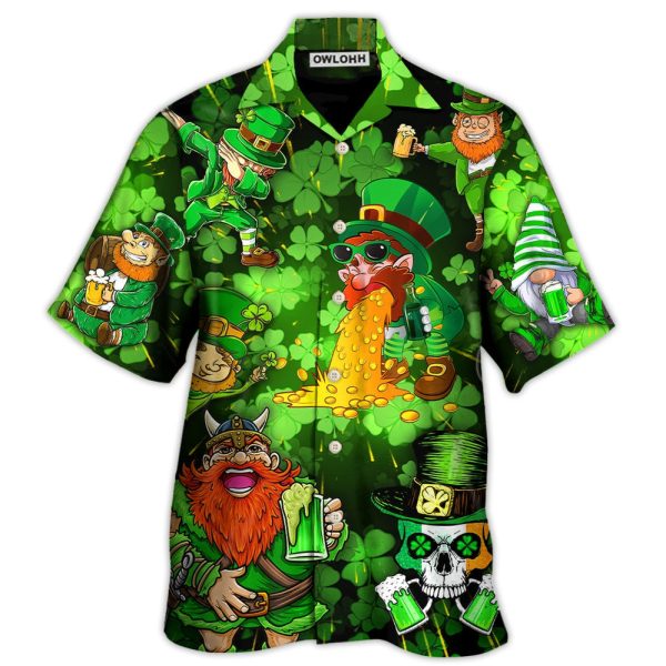 Irish Beer St Patrick's Day Viking Skull Leprechaun Gnome - Hawaiian Shirt Jezsport.com