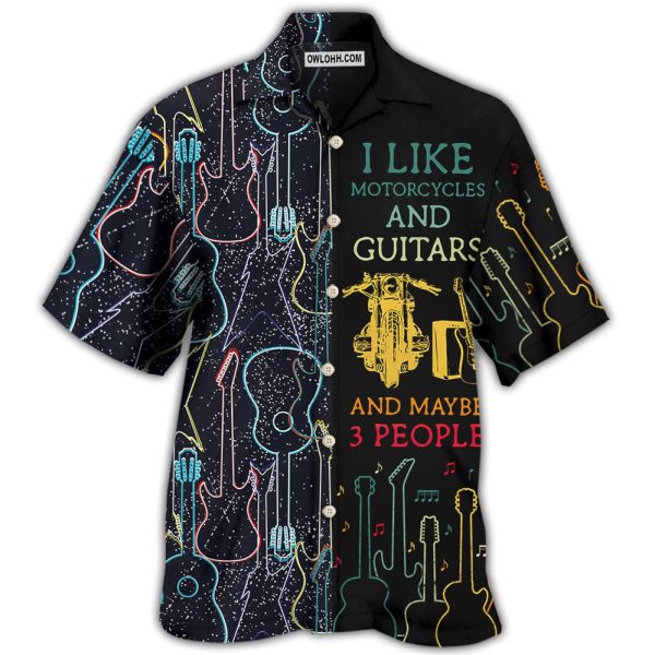 Guitar I Like Motorcycle And Guitar - Hawaiian Shirt Jezsport.com