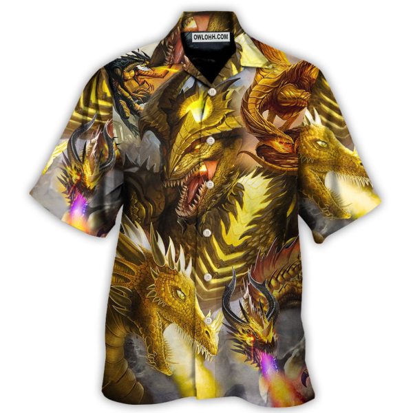 Dragon Gold Skull Lover Fight Art Style - Hawaiian Shirt Jezsport.com