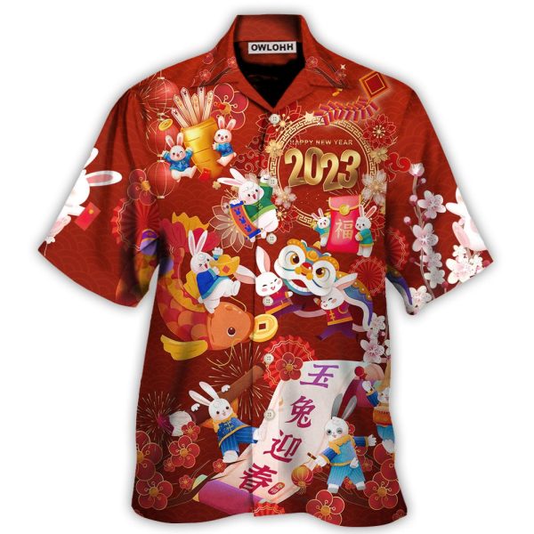 Chinese Lunar Year Rabbit Happy New Year 2023 - Hawaiian Shirt Jezsport.com