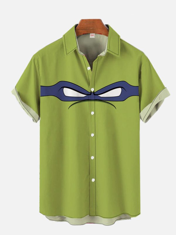 Green Turtle Glasses Knight Cartoon Costume Hawaiian Shirt Jezsport.com