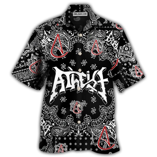 Atheist Black And White Paisley Pattern - Hawaiian Shirt Jezsport.com