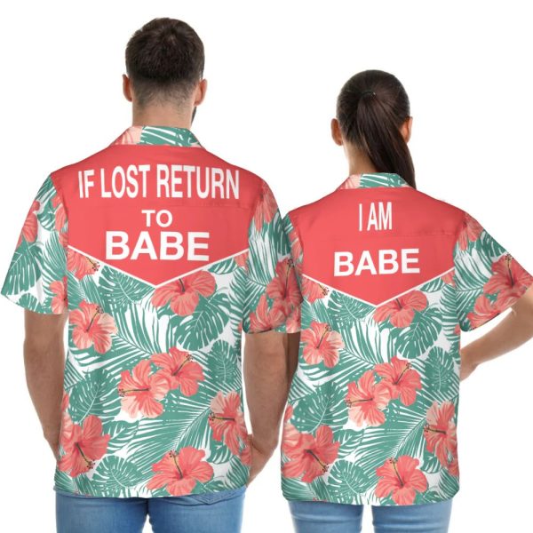 Women's day, Couple Gift, Funny Couple If Lost Return To Babe Matching - Hawaiian Shirt Jezsport.com