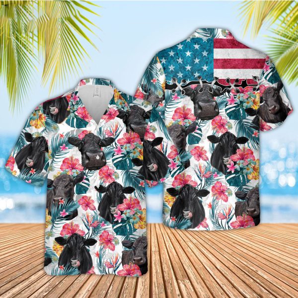 Unique Black Angus Happiness Hawaiian Shirt Jezsport.com