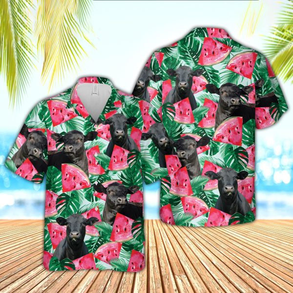 Unique Black Angus Happiness Hawaiian Shirt Jezsport.com