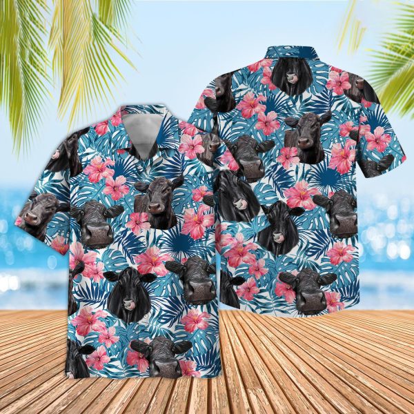 Unique Black Angus Happiness Hawaiian Shirt Jezsport.com