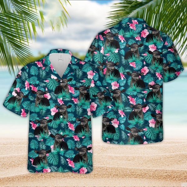 Unique Black Angus Happiness Hawaiian Shirt Jezsport.com