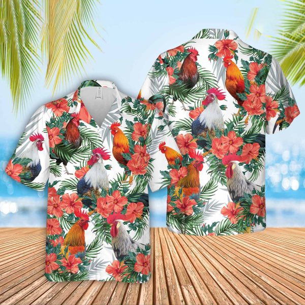 Unique Chicken Hawaiian Flowers Hawaiian Shirt Jezsport.com