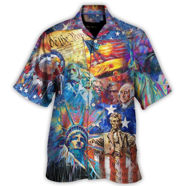 America My Patriotic Heart Beats Red White And Blue - Hawaiian Shirt Jezsport.com