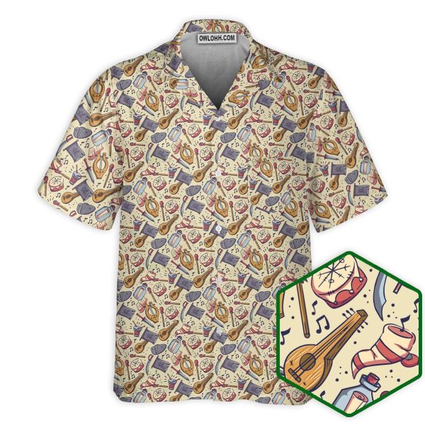 DnD Bard With Sword And Music Pattern - Hawaiian Shirt Jezsport.com