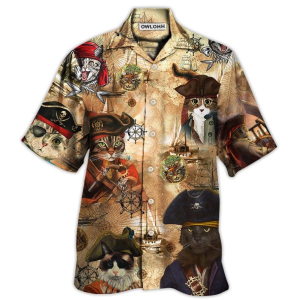 Cat Pirate Vintage Cool - Hawaiian Shirt Jezsport.com