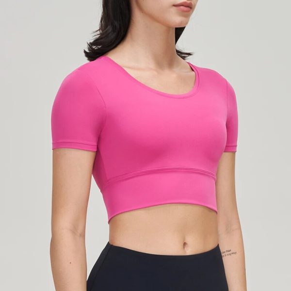 Gym Bra Top Women Yoga Sport Shirts Crop Top Tight Elastic Breathable Chest Pad Removable Womens Clothing 6 Colors