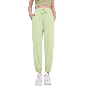 Nylon Women's Pants Gym Sweatpants Yoga Loose Sports Pant Elastic Breathable Sportswear Adjustable Waist Womens Clothing