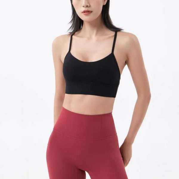 Nylon Sexy Top Women Bra Gym Sports Yoga Fitness Bra For Women Elastic Breathable Female Underwear Chest Pad Removable