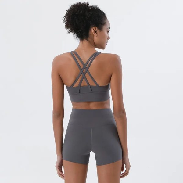 Gym Womens Clothing Shorts Sets Yoga Women's Tracksuit Sexy Bra High Waist Short Sportwear Elastic Set Woman