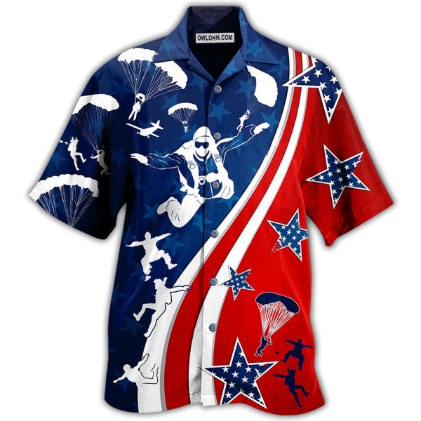 America Parachute Jump Cool - Hawaiian Shirt Jezsport.com