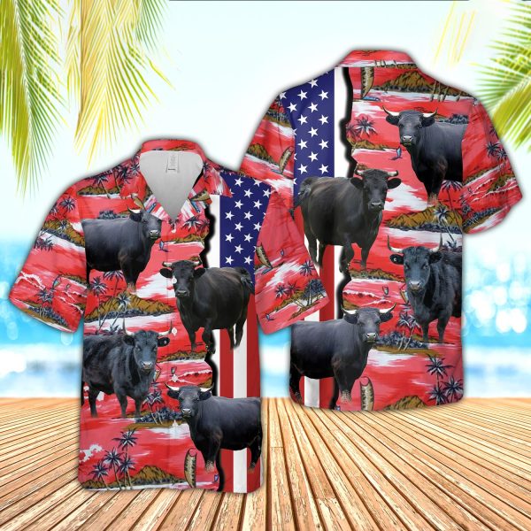 Unique Dexter American Flag Farming 3D Hawaiian Shirt Jezsport.com