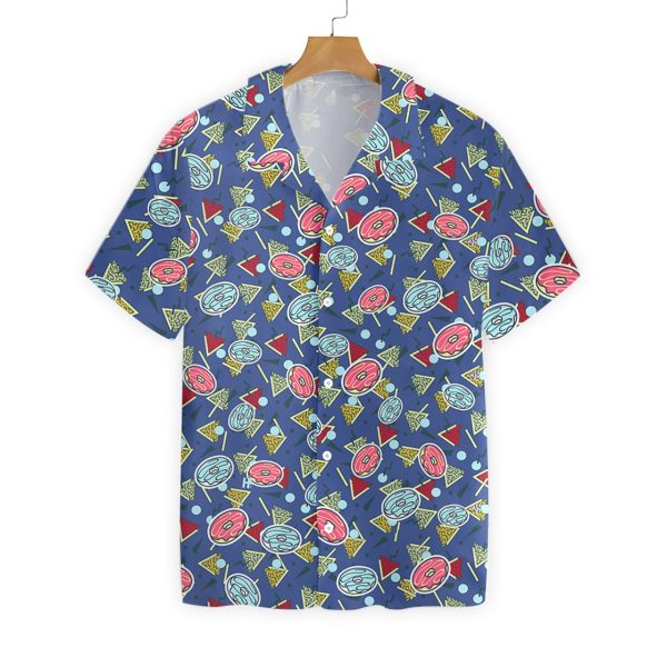 Abstract Geometric Donut Seamless Pattern Hawaiian Shirt Jezsport.com