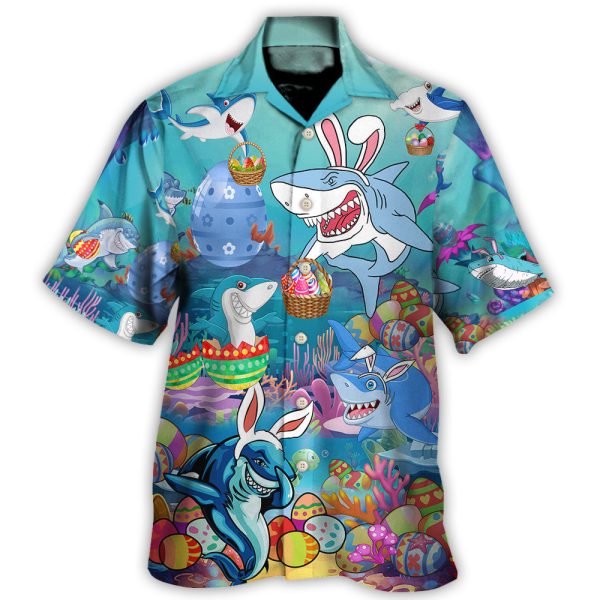 Easter Shark Let's Enjoy Easter With Sharks - Hawaiian Shirt Jezsport.com