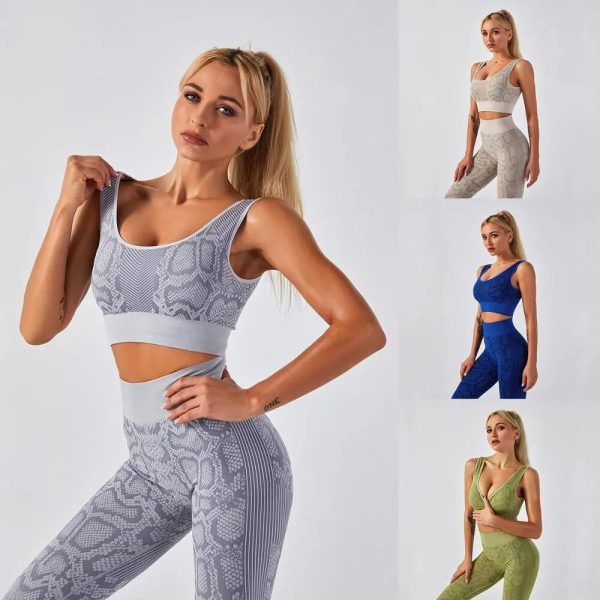 New Seamless Women's Tracksuit Sportswear High Waist Trouser Suits Tight Yoga Set Female Clothing Breathable Women's Suit