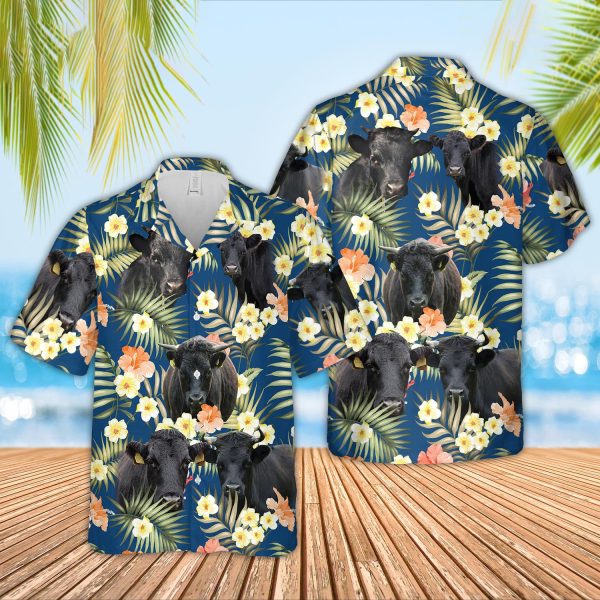 Unique Dexter Summer Blue Floral 3D Hawaiian Shirt Jezsport.com