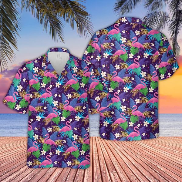 Unique Flamingo Pattern D03 Hawaiian Shirt Jezsport.com