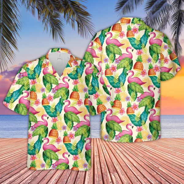 Unique Flamingo Pattern D04 Hawaiian Shirt Jezsport.com