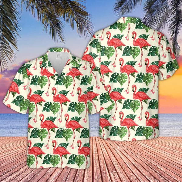 Unique Flamingo Pattern D05 Hawaiian Shirt Jezsport.com