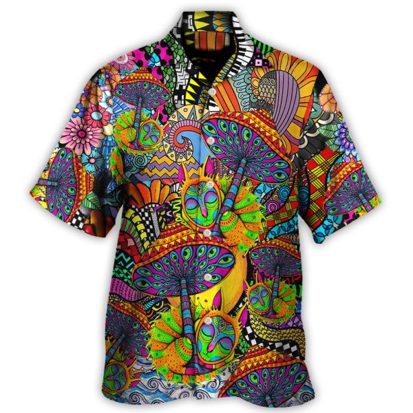 Hippie Peace Life Color Floral Style - Hawaiian Shirt Jezsport.com