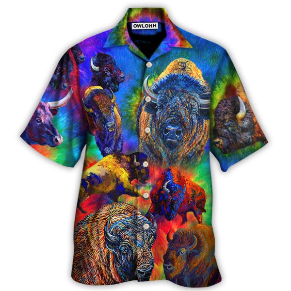 Bison Animals Colorful Bisons - Hawaiian Shirt Jezsport.com