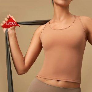 Lycra Yoga Vests Gym Top Women Sports Bra Fitness Tank Top Elastic Breathable Zumba Wear Women vesten yelekler 7 Colors