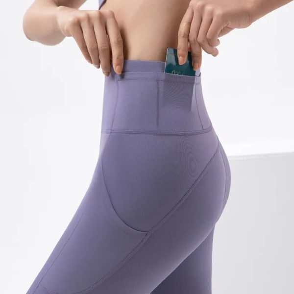 Leggings Tights Women Sport Pants Pocket Yoga Gym Elastic Fitness Leggings For Women Trousers