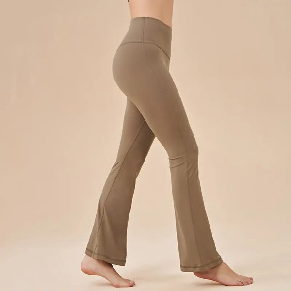 Gym Women's Pants Yoga Leggings Bell-bottoms Tight Elastic Breathable Sports Pants Back Waist Pocket Womens Clothing