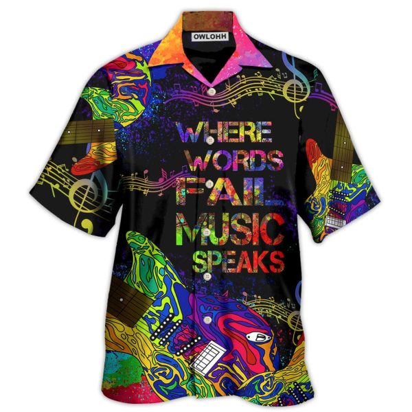 Guitar Where Music Speaks - Hawaiian Shirt Jezsport.com