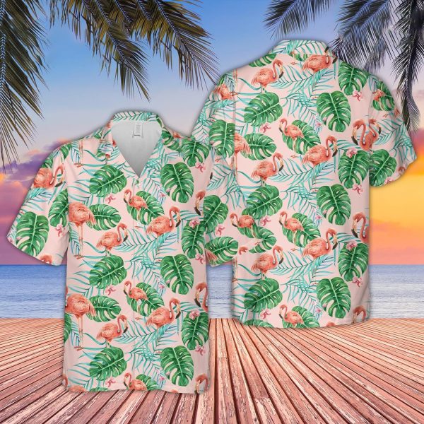 Unique Flamingo Pattern D08 Hawaiian Shirt Jezsport.com