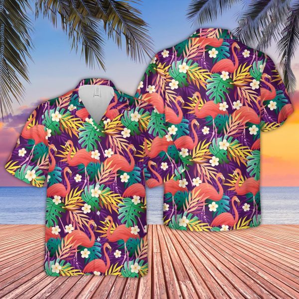 Unique Flamingo Pattern D10 Hawaiian Shirt Jezsport.com