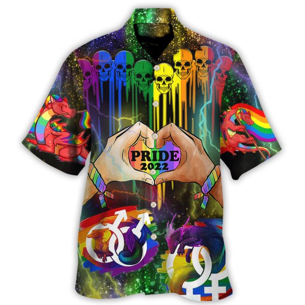 LGBT Skull Pride 2022 Style - Hawaiian Shirt Jezsport.com