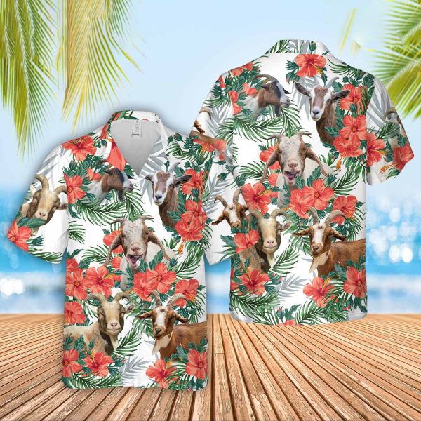 Unique Goat Hawaiian Flowers Hawaiian Shirt Jezsport.com