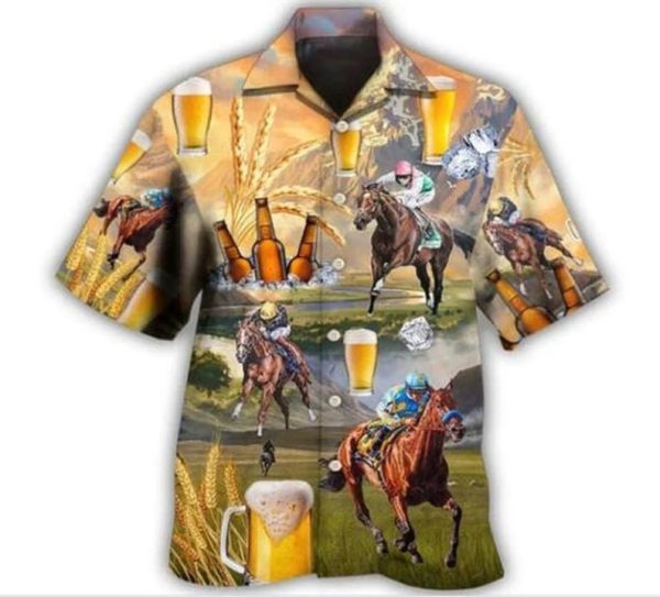 Kentucky Derby Horse Racing Beer Hawaiian Shirt Jezsport.com