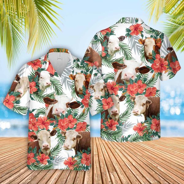 Unique Hereford Hawaiian Flowers Hawaiian Shirt Jezsport.com