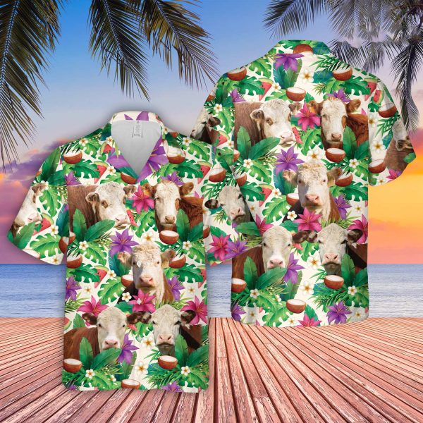 Unique Hereford Summer Floral 3D Hawaiian Shirt Jezsport.com