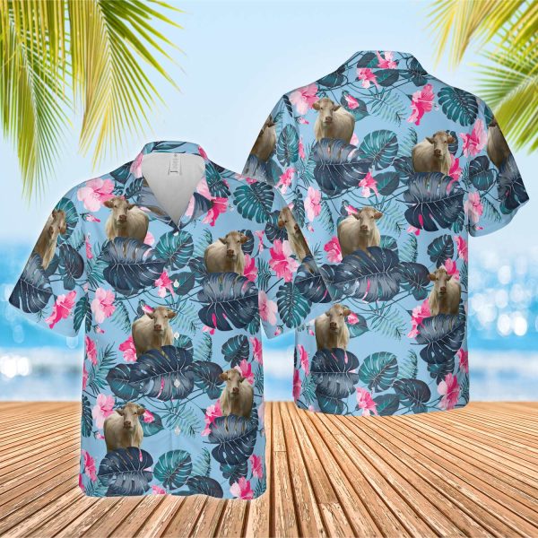 Unique Charolais Blue Hibiscus Hawaiian Shirt Jezsport.com