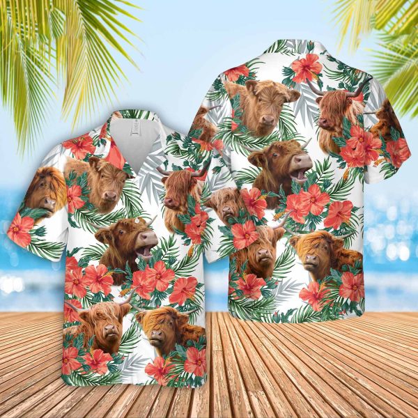 Unique Highland Hawaiian Flowers Hawaiian Shirt Jezsport.com