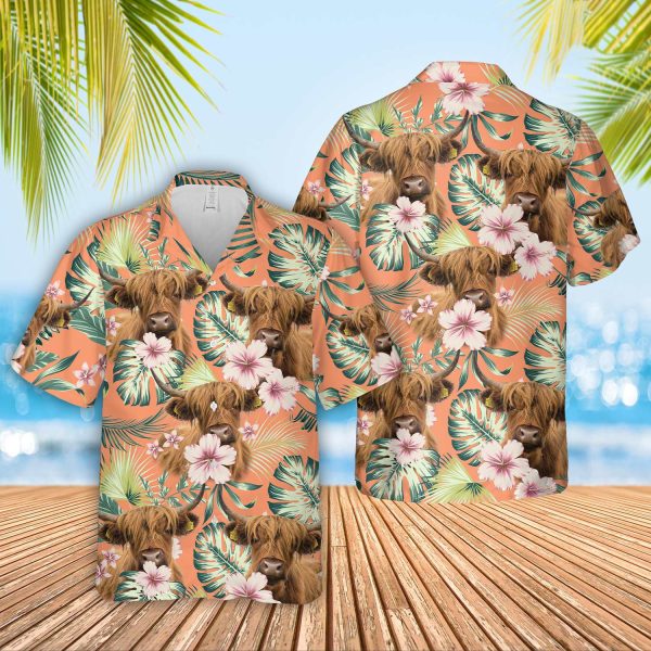 Unique Highland Summer Happiness Floral Farm 3D Hawaiian Shirt Jezsport.com